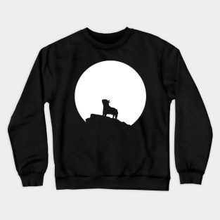 French Bulldog in front of the Moon Frenchie Gift Crewneck Sweatshirt